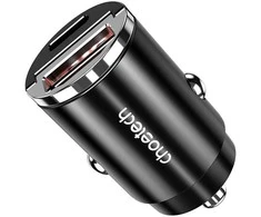 Automobilinis įkroviklis Choetech TC0006 1x USB-A, 1x USB-C 30W PD 3.0 (juodas)