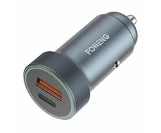 Automobilio įkroviklio rinkinys vienas USB Foneng C16 (metalinis)