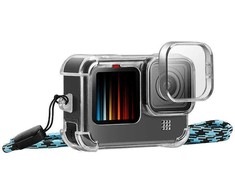 Dėklas su objektyvo dangteliu ir kaklo dirželiu PULUZ, skirtas GoPro Hero 9 / 10 / 11