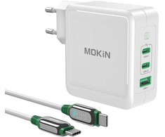 Įkroviklis MOKiN PD140W 2C1A GaN 2xUSB-C 1xUSB-A (juodas)