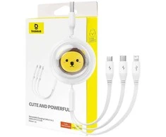 Baseus Įkrovimo kabelis 3in1 USB - USB-C USB-M Lightning 3.5A 1.1m - baltas