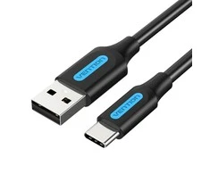 Įkrovimo laidas nuo USB 2.0 iki USB-C Vention COKBF 1m (juodas)