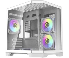 Darkflash Darflash FT350 kompiuterio dėklas + 5 aRGB ventiliatoriai (balti)