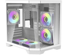 Darkflash Darflash FT350 kompiuterio dėklas + 5 aRGB ventiliatoriai (balti)