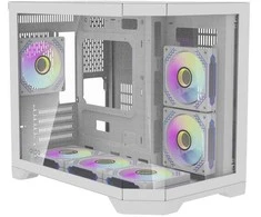 Darkflash Darflash FT418 kompiuterio dėklas + 6 aRGB ventiliatoriai (balti)