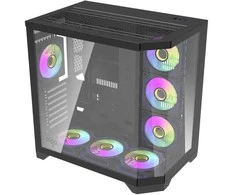 Darkflash Darflash FT418 PRO kompiuterio dėklas + 7 aRGB ventiliatoriai (juodi)