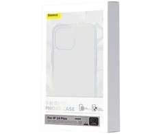Baseus Crystal serijos magnetinis dėklas, skirtas iPhone 14 Plus + grūdintas stiklas