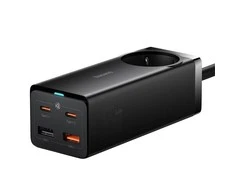 Įkroviklis Baseus GaN3 Pro Desktop Powerstrip AC/2xType-C/2xUSB 65W juodas PSZM000901