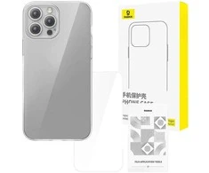 Skaidrus dėklas Baseus iPhone 15 Pro + grūdintas stiklas