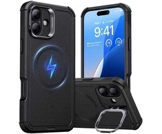 Cyber Tough (HaloLock) ESR dėklas su stovu iPhone 16 Plus (juodas)
