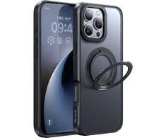McDodo PC-4932 MagSafe dėklas iPhone 16 Pro su stovu (juodas)