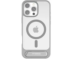 Torras Pstand serijos dėklas, skirtas iPhone 16 Pro Max (pilka)