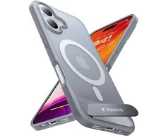 Dėklas Torras Pstand serija su iPhone 16 Plus (titano pilka)