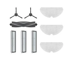 Dreame D10s dulkio siurblio roboto priedų komplektas - 2 šoniniai šepetėliai, 1 pagrindinis šepetys, 3 filtrai ir 3 šluostės