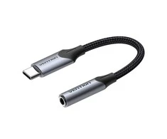 Ausinių lizdo USB-C adapteris iki 3.5 mm Vention BGJHA 0.1 m