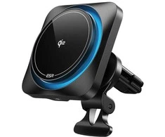 ESR Halolock CryoBoost MagSafe Inductive Charger Holder for Dashboard and Air Vent with Qi 2 15W – juodos spalvos