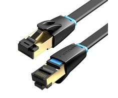 Vention Ethernet RJ45 plokščio tinklo kabelio ventiliacija IKCBG, Cat.8, U/FTP, 1.5 m (juodas)