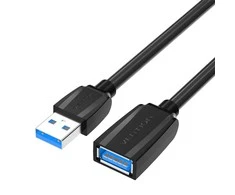 Vention Prailginimo kabelis USB 3.0, išorinis USB į moterišką USB, ventiliacija 1.5 m (juoda)