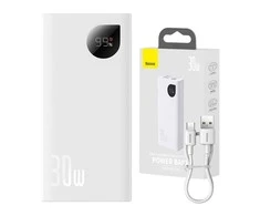 Greitas įkrovimas Power Bank Baseus Adaman2 10000mAh 30W Baltas