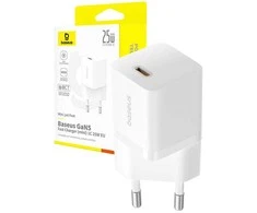 Baseus P10110909213-00 USB-C GaN5 mini 25W tinklo įkroviklis Baltas