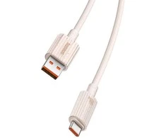 Greito įkrovimo kabelis Baseus USB į USB-C Habitat Series 1m 100W (rožinis)