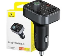 FM siųstuvas Baseus S-09 Pro, Bluetooth (juodas)