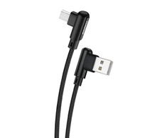 Foneng X70 kampinis USB į mikro USB laidas, 3A, 1m (juodas)