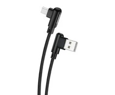 Foneng X70 kampinis USB į mikro USB laidas, 3A, 1m (juodas)