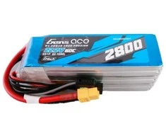Gens ace G-Tech 2800mAh 22.2V 60C 6S1P Lipo baterijų paketas su XT60 kištuku