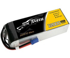 Gens Ace &amp; Tattu Tattu 12000mAh 22.2V 30C 6S1P UAV Lipo Baterija Pack with EC5 plug
