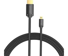 Vention HDMI-D kištukas į HDMI-A kištukas 4K HD kabelis 1 m ventiliacijos AGIBF (juodas)