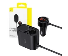 High Efficiency Pro 1-2-2 automobilinis cigarečių žiebtuvėlis Baseus 30W (juodas)