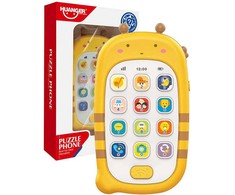 Huanger HE0536 žaislinis telefonas su įrašymo funkcija (geltonas)