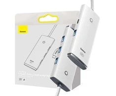 Baseus Lite serijos šakotuvas 4 viename USB-C 4x USB 3.0 + USB-C, 2 m (Fehér)