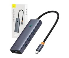 Baseus Hub 5in1 UltraJoy 5-Port 1xHDMI4K@30Hz + 4xUSB 3.0 - pilkas
