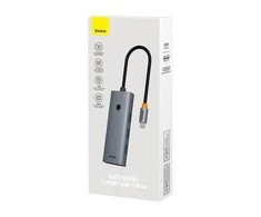 Baseus Hub 5in1 UltraJoy 5-Port 1xHDMI4K@30Hz + 4xUSB 3.0 - pilkas