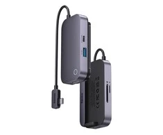 Šakotuvas HUB 6in1 Baseus PadJoy Series USB-C - USB 3.0 + HDMI + USB-C PD + AUX 3.5mm + SD/TF – pilkas