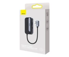 Šakotuvas HUB 6in1 Baseus PadJoy Series USB-C - USB 3.0 + HDMI + USB-C PD + AUX 3.5mm + SD/TF – pilkas