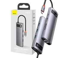 Jungčių stotelė / adapteris USB C kištukas - 8 rūšių jungtys Metal Gleam BASEUS