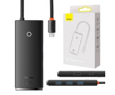 HUB Baseus Lite serijos 5 prievadų USB-C prie HDMI+USB3.0x3+PD (juoda)