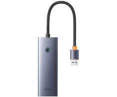 Hub Baseus UltraJoy Series Lite 4 prievadų (USB į USB 3.0*4+Type-C 5V) (pilka)