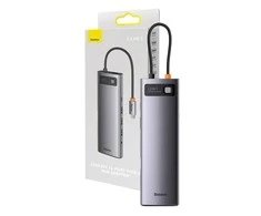 Hub USB-C 12in1 Baseus Metal Gleam Series Pilkas