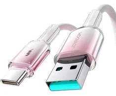 Joyroom S-A42 3A USB-A USB-C Kabelis 1.2m baltos spalvos