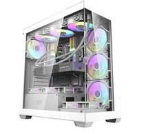 Kompiuterio dėklas Darkflash DS900 (baltas) + 7 ARGB ventiliatoriai