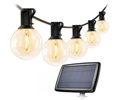 LEPRO PR440001-WW Solar Garden String Lights, 7.62 m, Twilight Sensor, 4 Modes