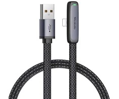 Mcdodo CA-2791 USB ir žaibo kampo kabelis, 1.8 m (juodas)