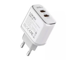 MFi sieninis įkroviklis LDNIO A2528M, 2xUSB-C, USB-C iki Lightning 35W