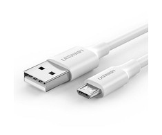 Mikro USB laidas UGREEN QC 3.0 2.4A 1.5m (baltas)