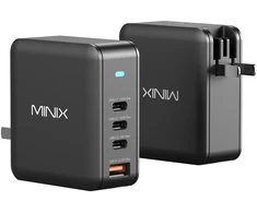 Minix P165 GaN Wall Charger with 3x USB-C and 1x USB-A Ports