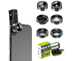 Mobiliojo objektyvo rinkinys APEXEL APL-DG6V2 6 viename universalus (juodas)